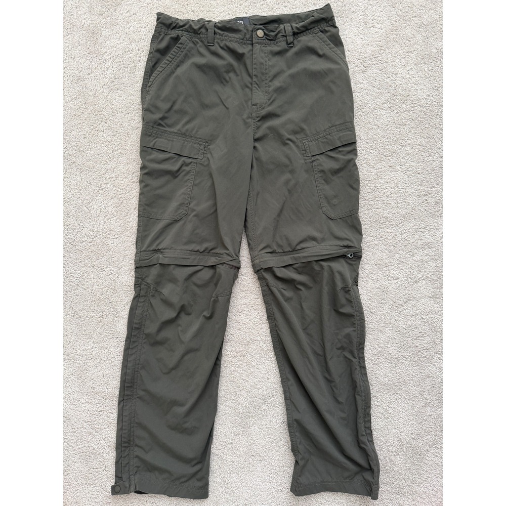REI Co-op Kids Sahara Convertible Pants XL 18 Olive Green Hiking Cargo Zip Off